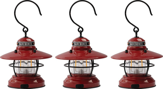 Barebones Living Edison Mini Lantern Red 3pk LIV-277