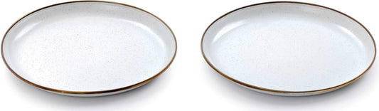 Barebones Living Enamel Plate Set Eggshell CKW-391