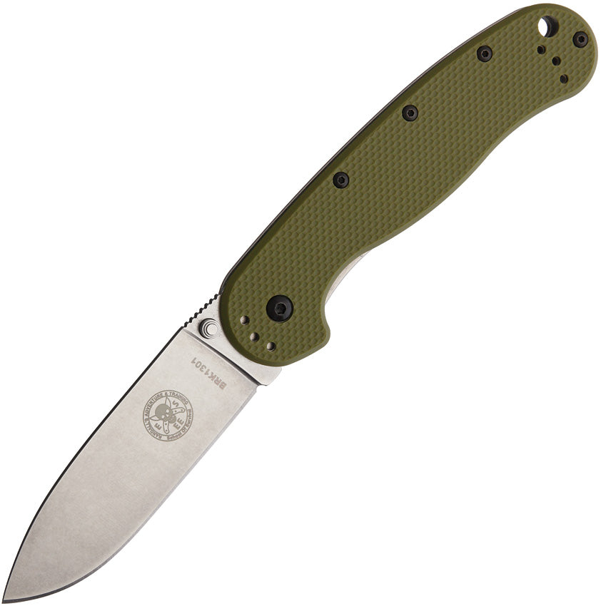 BRK Designed by ESEE Avispa Stonewash BRK1301OD GREEN SATIN BLADE