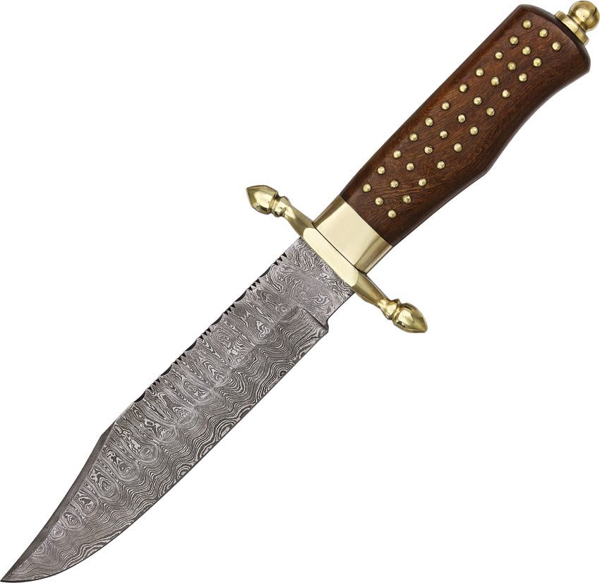 Damascus Brass Pin Bowie DM1058