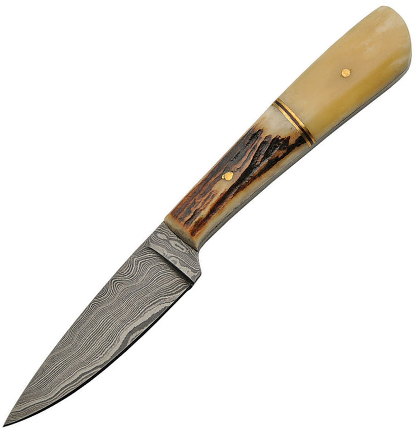 Damascus Fixed Blade Bone/Stag DM-1174