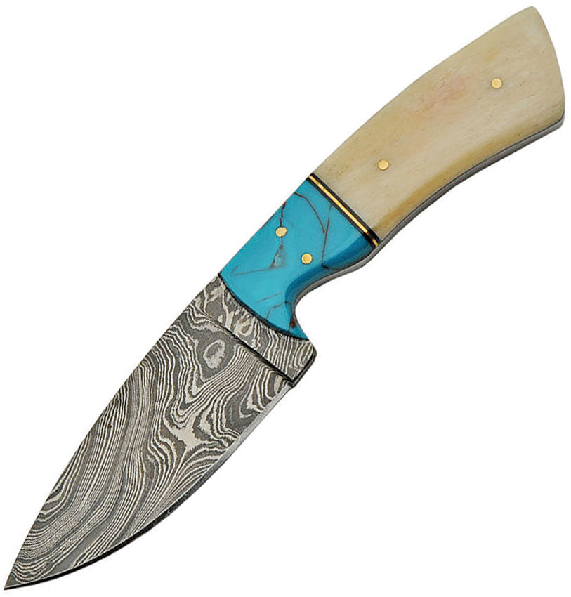 Damascus Fixed Blade Bone DM-1186