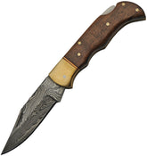 Damascus Lockback Wood DM-1213