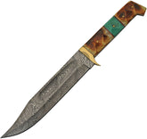 Damascus Burnt Bone Bowie DM-1256