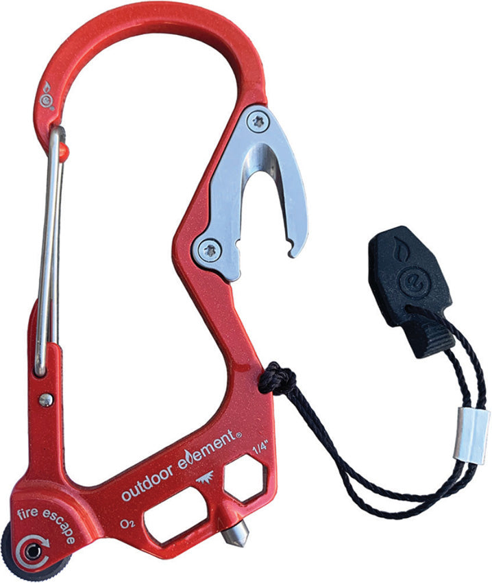 Outdoor Element Fire Escape Carabiner Red FERED