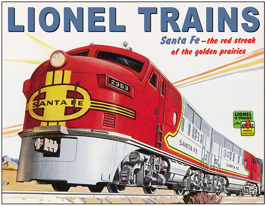 Tin Signs Lionel Santa Fe Sign 2284