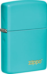 Zippo Classic Flat Turquoise Logo 49454ZL